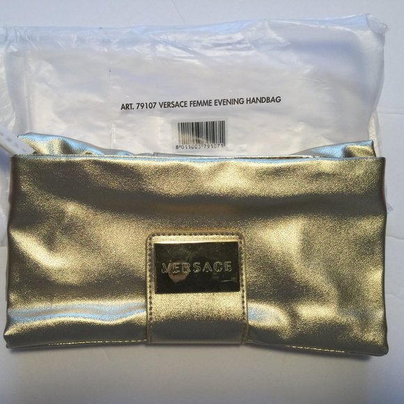 VERSACE PARFUMS GOLD GLITTER CLUTCH - Picture 1 of 6
